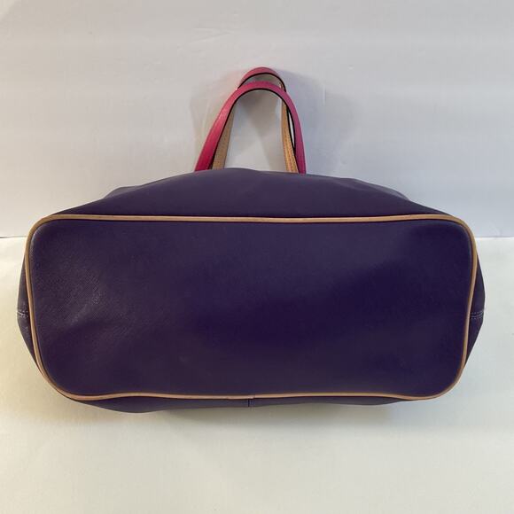 Coach Metro Large Leather Tote Shoulder Bag Handbag Purse Purple F31326 Classic - Picture 14 of 16